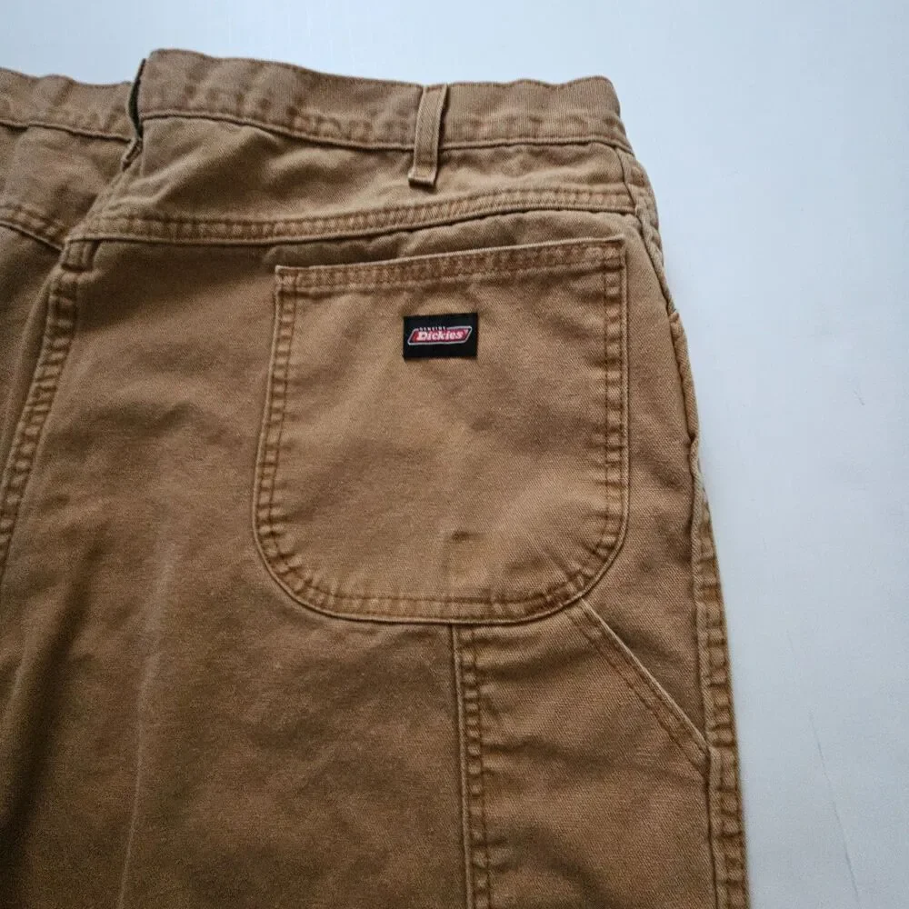 Dickies Carpenter Utility Shorts Mens 42 Brown Relaxed Fit Denim 11